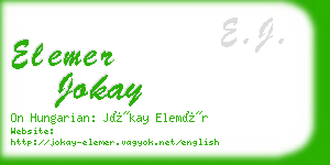 elemer jokay business card